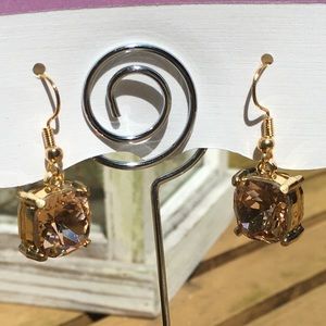 Handmade chocolate-colored gemstone earrings
